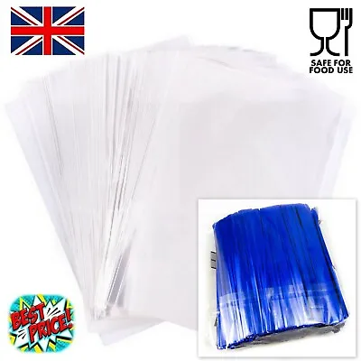 Buy Clear Cellophane Sweet Bags Gift Display Pop Candy Kids Party Treat + Twist Ties • 19.79£