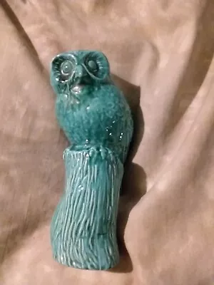 Buy Anglia Pottery -Owl On Tree Stump-Green/Blue Glazed 7   High Collectable  • 5.49£