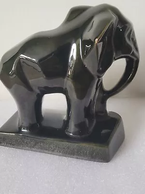 Buy Cubist Pottery Elephant With Metallic Lustre Green Glaze • 12.99£