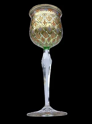 Buy Moser? Heckert? Wine/hock Glass Gilded Enamelled C 1900 Art Nouveau Bohemian • 200£
