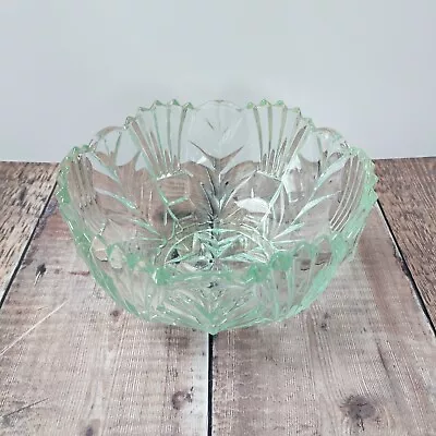 Buy Vintage Green Glass Art Deco Fruit Bowl 8  Diameter • 12£