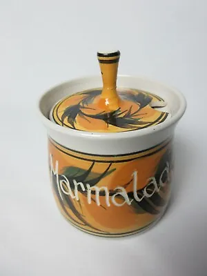 Buy Alvingham Pottery Decorative Orange Marmalade Pot 1970 Abstract Leaf Design • 12£