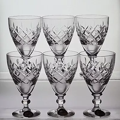 Buy 6 X  Rolleston  Webb Corbett Wine Glasses Original Labels Signed Tutbury Factory • 49.45£