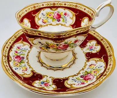 Buy Vintage Royal Albert  Lady Hamilton  Cup & Saucer Rose Floral; England Teacup • 23.13£