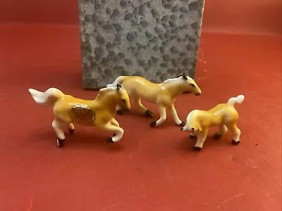 Buy Rare - 3 Japan Vintage Miniature Horse Bone China Figurines Foal • 18.99£