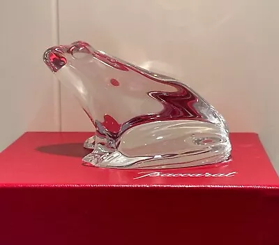 Buy Exquisite BACCARAT France Glass Clear Crystal BULL FROG TOAD Figurine - No Box • 37.95£