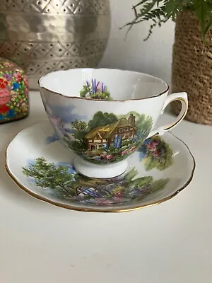 Buy 1950s Royal Vale Country Cottage Cup & Saucer Set • 15.99£