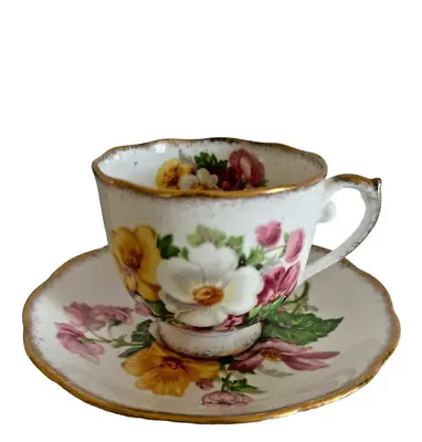Buy Vintage Roslyn Fine Bone China Summer Beauty Floral Tea Cup Saucer Set  England • 19.15£
