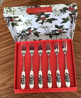 Buy Portmeirion The Holly And The Ivy Box Of 6 Pastry Cake Forks • 12£