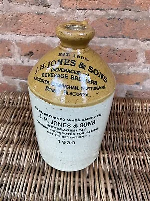 Buy  Vintage J.h. Jones & Sons Stoneware Flagon 1938 Leicester Birmingham Nottingham • 45£