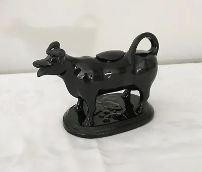 Buy Antique - Staffordshire - Jackfield - Black Cow Creamer Or Figurine • 0.99£