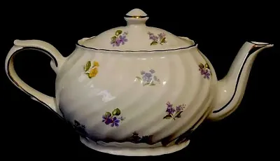 Buy Vintage ARTHUR WOOD & SON #6326 Swirl Teapot With Petite Flowers 9” X 5” • 48.02£