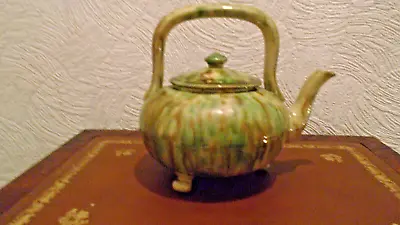 Buy Rare Antique Dunmore Pottery Teapot  Brown Green Mottled Glaze Scotland • 160£