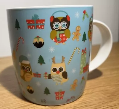 Buy Puckator Blue 3.5 Inch Mug Christmas Owls Design Childrens’ Cup Fine Bone China • 7.95£