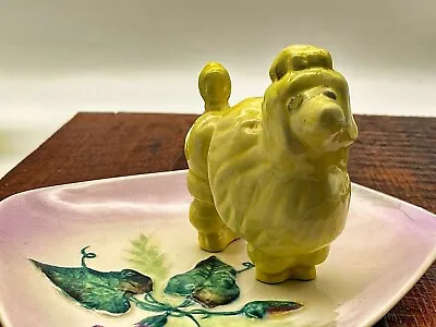 Buy Antique Yellow Porcelain Dog Poodle Figurine • 35£