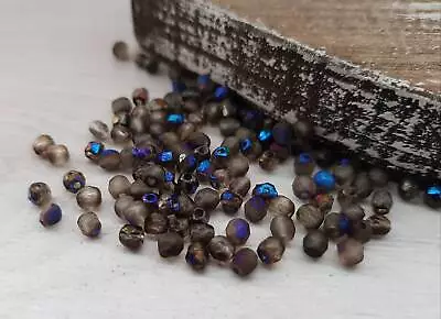 Buy 4mm Azuro Full Crystal Etched | Czech Glass Firepolish Beads | 50 Beads • 2.20£