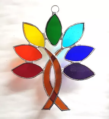 Buy Rainbow Tree Of Life Stained Glass Suncatcher Chakra Window Hanging • 39.95£