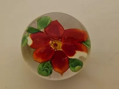 Buy Small Vintage Floral Glass Paperweight • 11.57£