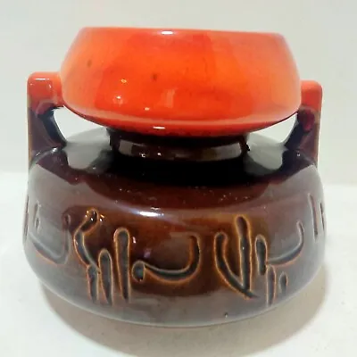 Buy Vintage Stoneware Ceramic Glaze Brown Orange Pot Bowl Handmade Decorative Vase • 85.24£