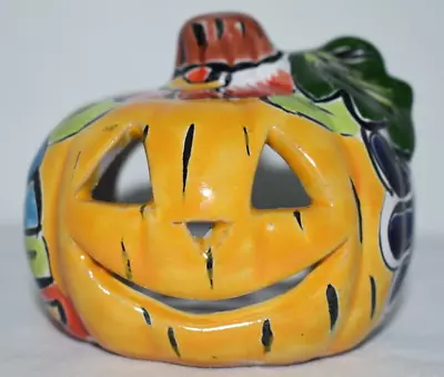 Buy Talavera Pumpkin Hand Painted Ceramic Pottery Marked Mexico Glazed Inside & Out • 33.66£