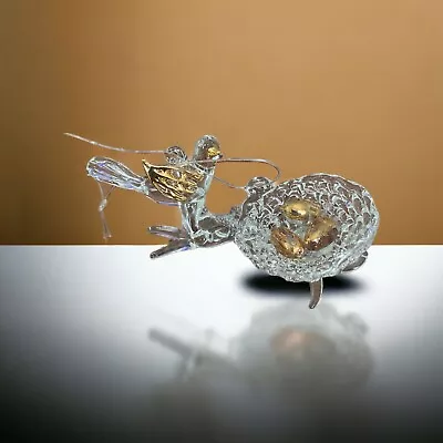 Buy Vintage Crystal Glass Christmas Ornament Bird And Nest • 20.79£