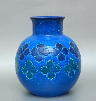 Buy Vintage Mcm Flavia Raymor Bitossi Lando Rimini Vase Blue Green Italy Tag 15/23 • 158.24£