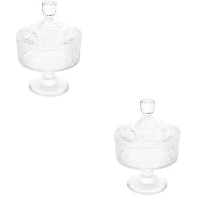 Buy Crystal Glass Candy Jars With Lids - Set Of 2 • 35.18£