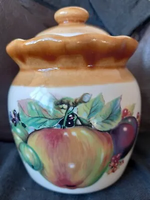Buy Presingoll Pottery Ceramic Preserve Pot With Fruit Decoration. 13 Cm's High • 6.99£