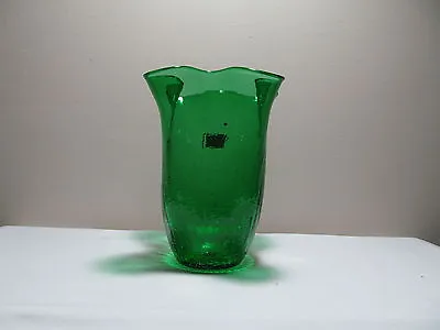 Buy Crackle Glass Folded Vase Viking Glass MINT • 28.81£