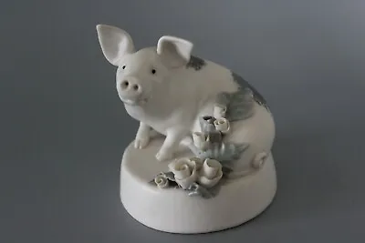 Buy Chessell Isle Of Wight Porcelain Art Pottery 11cm Pig With Pink Flowers - VGC • 9.95£