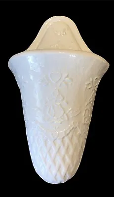 Buy Vintage White Ceramic Basket Wall Pocket Vase  • 14.30£
