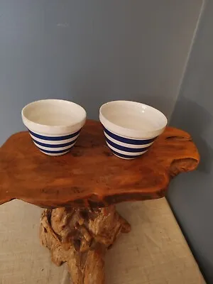 Buy Vintage Blue&White Pudding Bowls, X 2 Possibly Cornishware • 15£