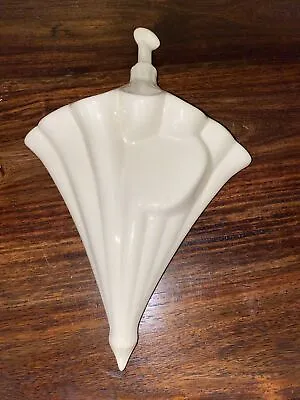 Buy Vintage Ceramic Wall Pocket Upside Down Umbrella White Vase • 14.29£
