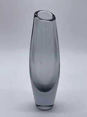 Buy Orrefors Smoked Grey Glass Vase Heavy Swedish Art Glass Signed • 19.99£