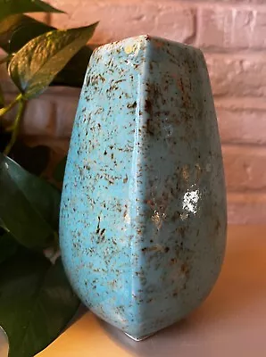 Buy Beautiful Studio Art Pottery Vase 1970s Robin's Egg Blue W/Gold Speckles 7”Tall • 33.62£
