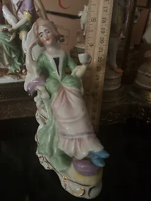 Buy Antique Porcelain Figurine German Miniature Lady Tea Chair Doll House Mother • 36.90£