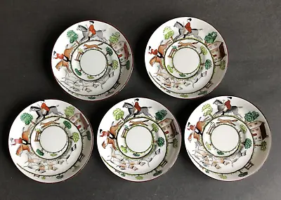 Buy Crown Staffordshire-5 HUNTING SCENE 5  DIAMETER SAUCER, HORSES & DOGS-England • 42.69£