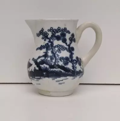 Buy First Period Worcester Blue & White Sparrow Beak 'Cannon Ball' Pattern Baby Jug • 22£