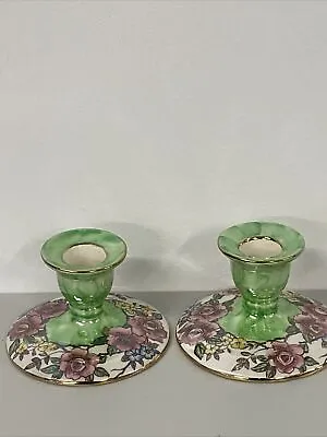 Buy Vintage Maling Pottery Newcastle Rosine Pair Of Candlesticks  • 22.99£