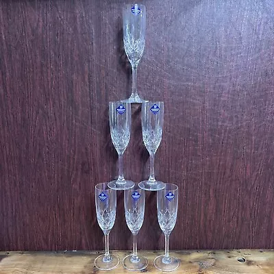 Buy 6 Edinburgh Crystal Flute Champagne Glasses In Box • 71.04£