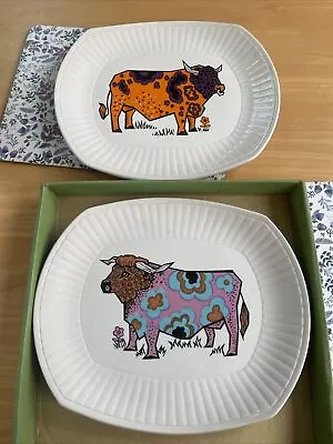 Buy Vintage English Ironstone Pottery Beefeater Plates Bull / Cow Steak X 2 • 40£