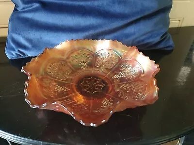 Buy Stunning Antique Fenton Peacock And Grape Motif Carnival Glass Bowl • 22.99£