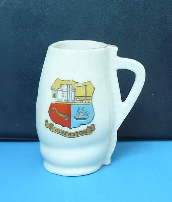 Buy Unmarked Crested China - Model Of LEATHER JUG - Crested For ULVERSTON - Vgc • 3.55£