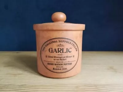 Buy Henry Watson Pottery Garlic Cellar Lidded Pot (Original Suffolk Terracotta Jar)  • 9.99£