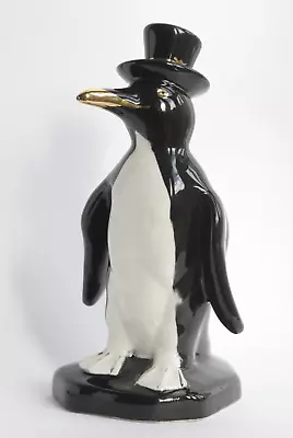 Buy Penguin In A Top Hat , Alcobaca Elpa Portugal Pottery Figurine 22cm High Vintage • 25£