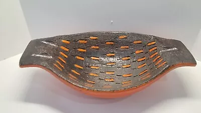Buy Vintage Italian Pottery By Aldo Londi For Bitossi Orange Textured Ashtray Bowl • 284.16£