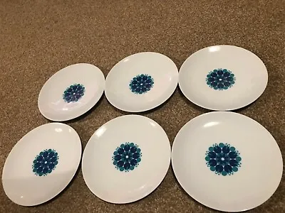 Buy Blue Pinwheel Thomas China Set Of 8 ‘7”’ Tea Plates Excellent Condition • 36.50£