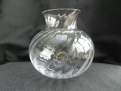 Buy Vintage Dartington Glass Ripple Vase With Original Label • 16.99£