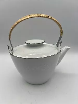 Buy Noritake Fine China Reina 6450 Q-32 Oz Tea Pot Rattan Cane Wrapped Handle Vtg • 52.13£