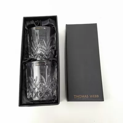 Buy Thomas Webb Finest Set Of 2 Crystal Romeo Tumblers Whisky Glasses Boxed -WRDC • 7.99£